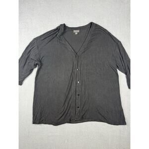 J. JILL Wearever Collection Black Stretch Button Up Cardigan SZ XL